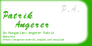 patrik angerer business card